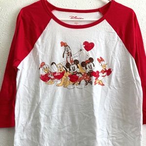 Disney Mickey and Friends Valentine's Day baseball t-shirt